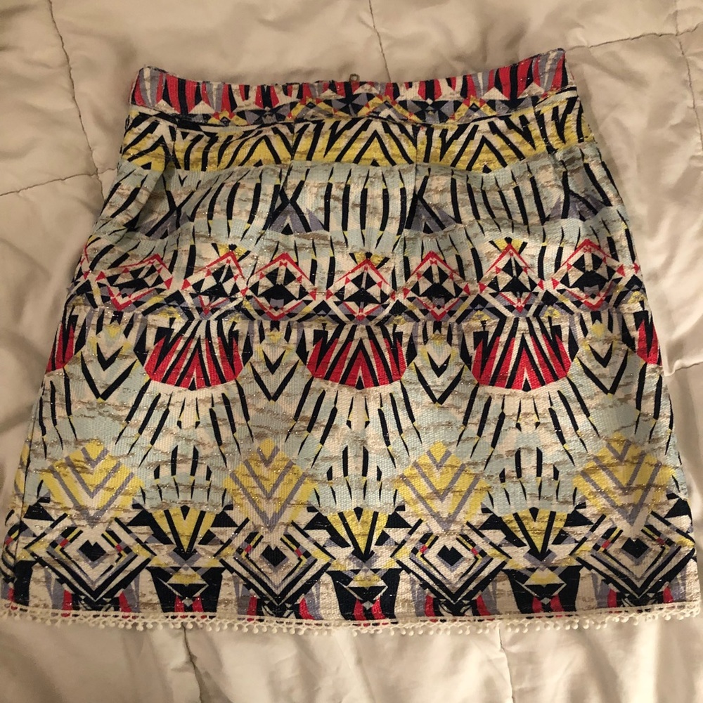 High wasted aztec skirt